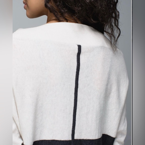 Lululemon After Class Cardigan Heathered Beige & Black Size 4 - Picture 6 of 16